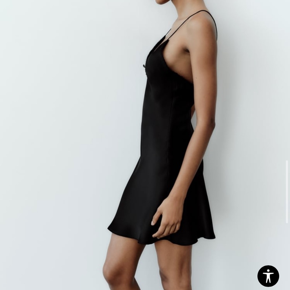 Zara Satin Effect Mini Slip Dress